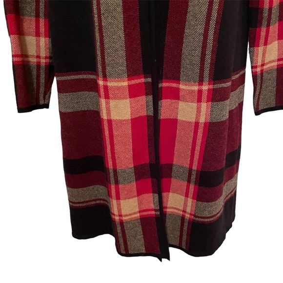 Jones Studio Cardigan Plaid Sweater Duster Long Size Small - Picture 6 of 10